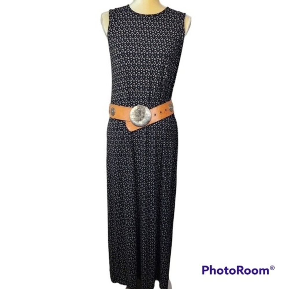 J jill Wearever Collection Maxi Dress Size S Tall Black & Beige Sleeveless